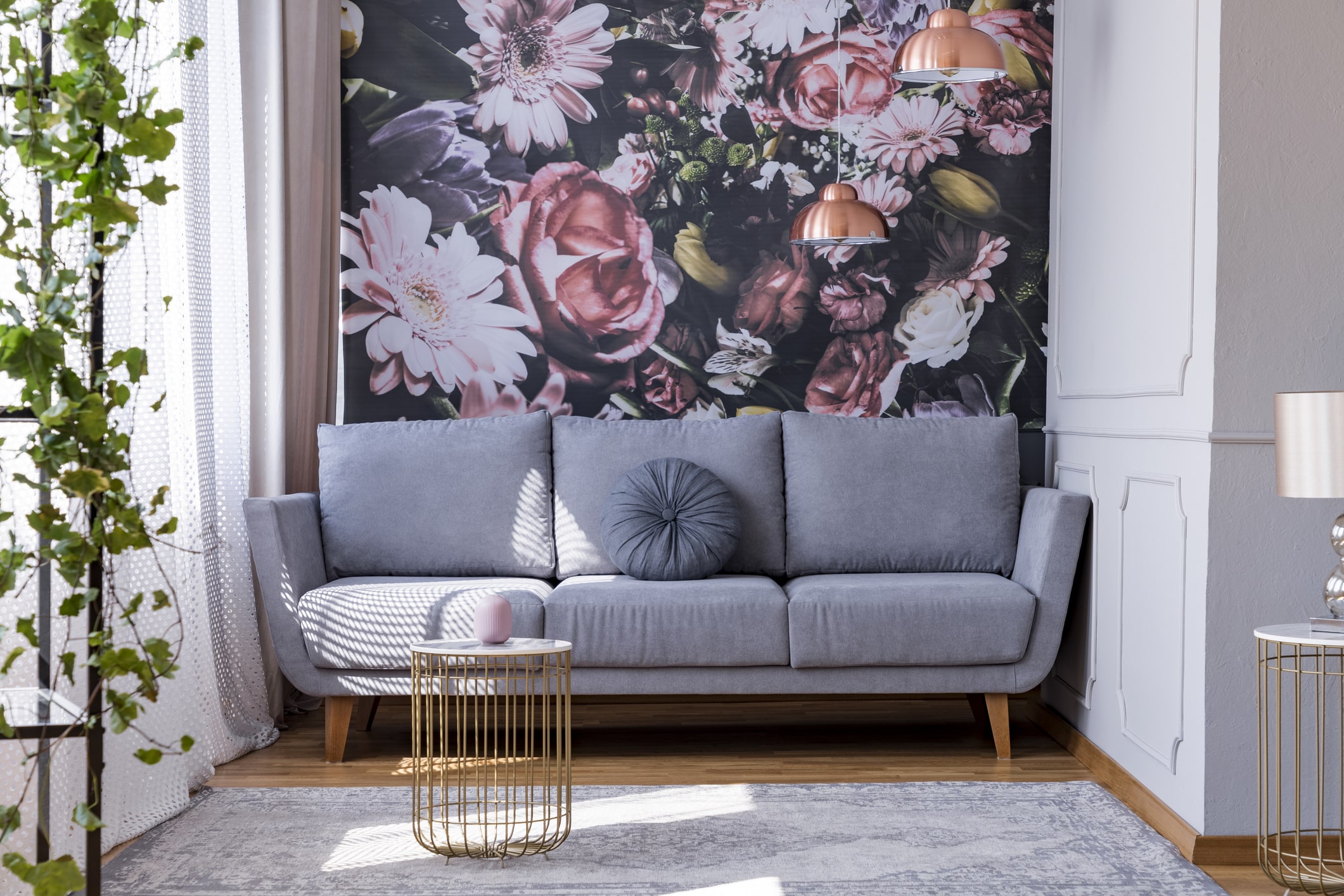 Romantisch bloemen behang