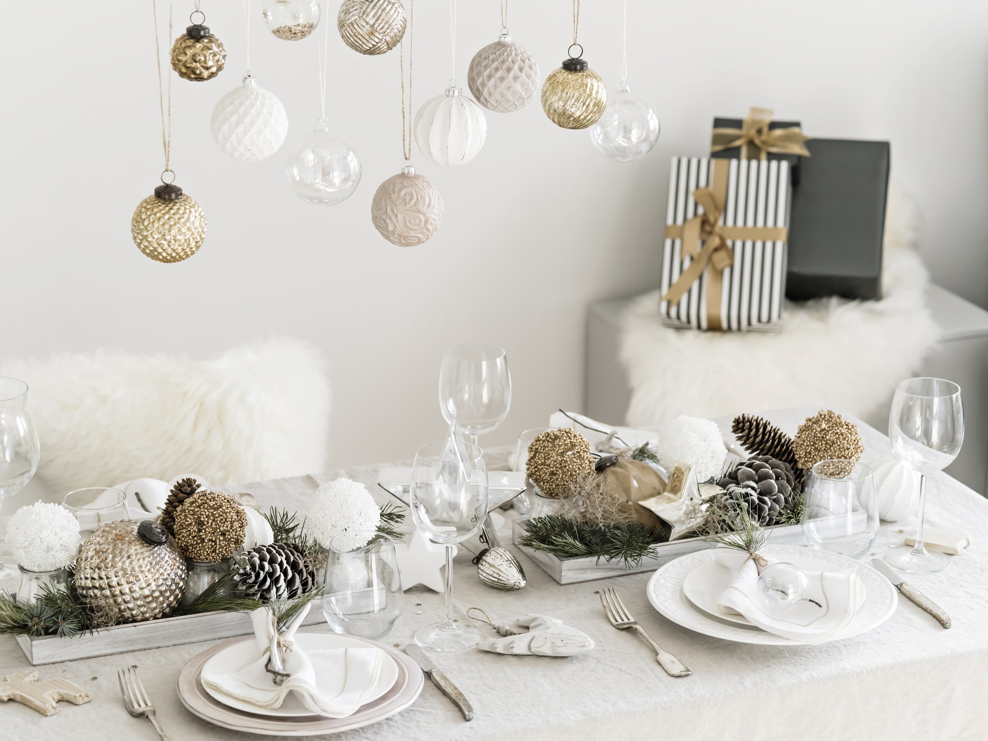 Thema kersttafel decoratie